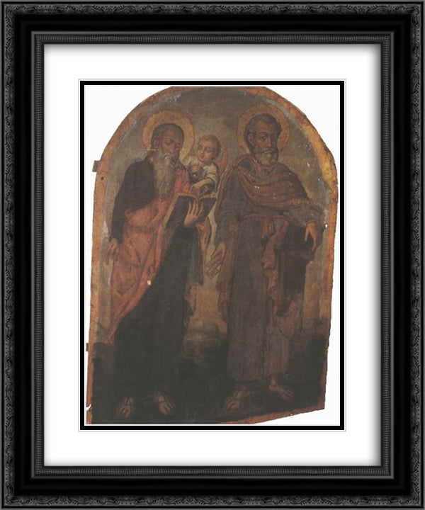 Icon of Apostles Peter and Matthew 20x24 Black Ornate Wood Framed Art Print Poster with Double Matting by Kondzelevych, Yov