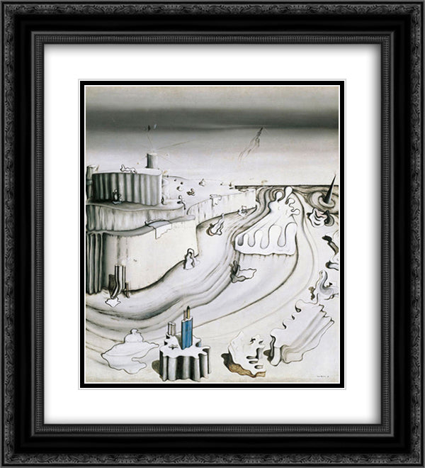 Promontory Palace 20x22 Black Ornate Wood Framed Art Print Poster with Double Matting by Tanguy, Yves
