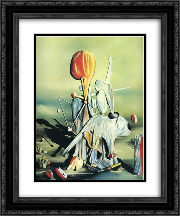 Through Birds Through Fire But Not Through Glass 20x24 Black Ornate Wood Framed Art Print Poster with Double Matting by Tanguy, Yves