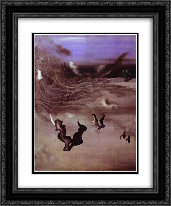 Wind 20x24 Black Ornate Wood Framed Art Print Poster with Double Matting by Tanguy, Yves