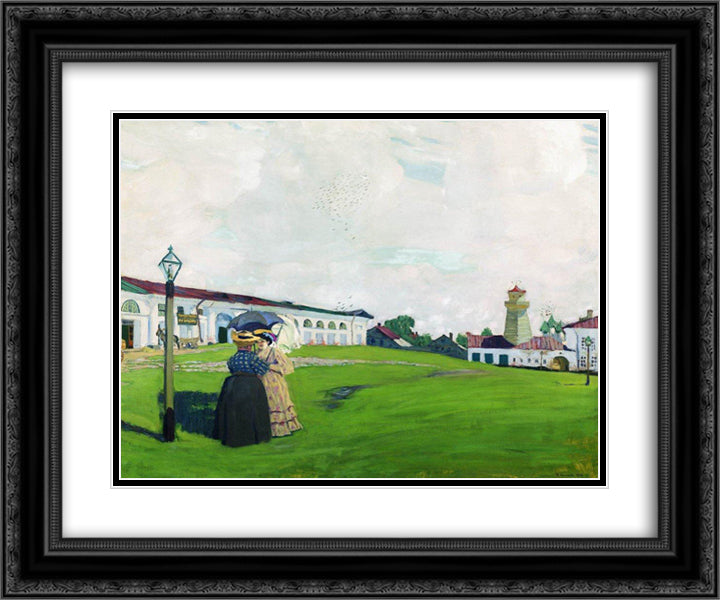 Province (Kostroma) 24x20 Black Ornate Wood Framed Art Print Poster with Double Matting by Kustodiev, Boris