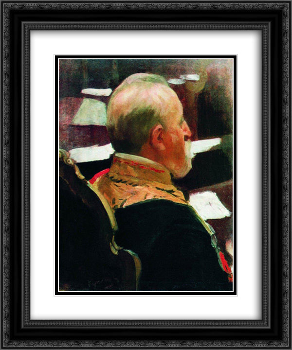 State Secretary General Mikhail Galkin-Vrasky 20x24 Black Ornate Wood Framed Art Print Poster with Double Matting by Kustodiev, Boris