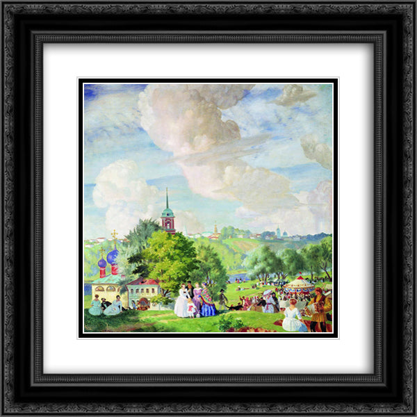 Summer holiday 20x20 Black Ornate Wood Framed Art Print Poster with Double Matting by Kustodiev, Boris