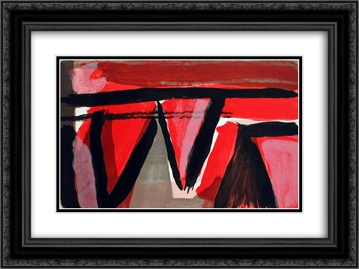 Braises 24x18 Black Ornate Wood Framed Art Print Poster with Double Matting by van Velde, Bram