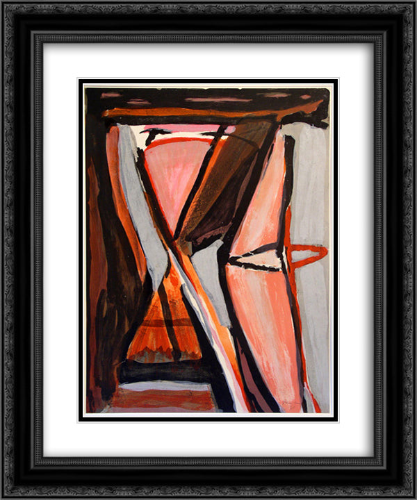 L'attrait 20x24 Black Ornate Wood Framed Art Print Poster with Double Matting by van Velde, Bram