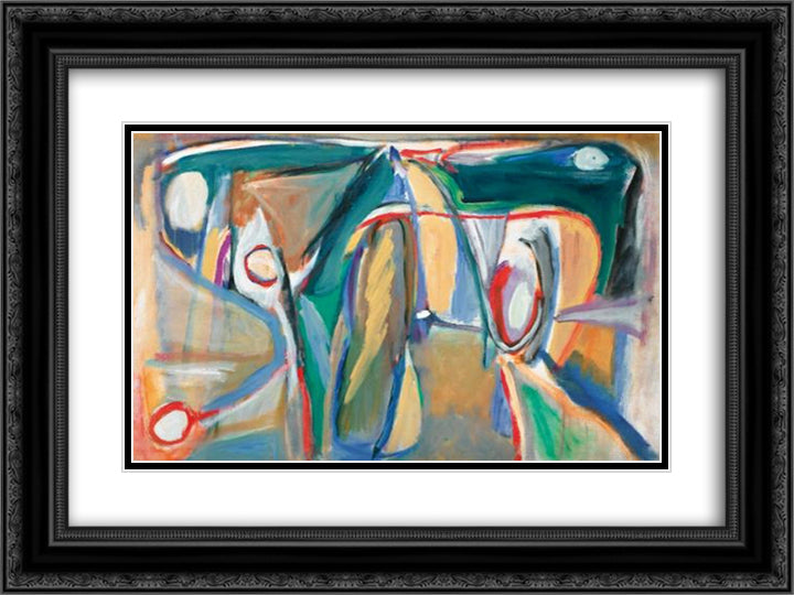 Sans titre (Paris, rue GIt - le - Coeur) 24x18 Black Ornate Wood Framed Art Print Poster with Double Matting by van Velde, Bram
