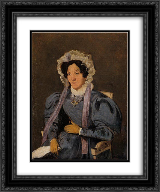 Madame Corot, the Artist's Mother, Born Marie Francoise Oberson 20x24 Black Ornate Wood Framed Art Print Poster with Double Matting by Corot, Jean Baptiste Camille