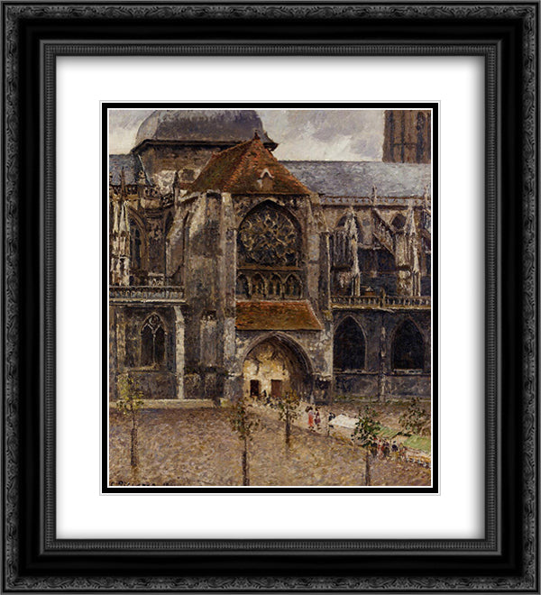Portal from the Abbey Church of Saint Laurent 20x22 Black Ornate Wood Framed Art Print Poster with Double Matting by Pissarro, Camille