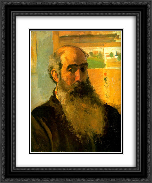 Self Portrait 20x24 Black Ornate Wood Framed Art Print Poster with Double Matting by Pissarro, Camille
