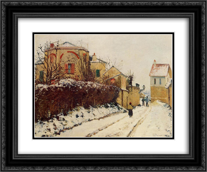 The street of the Citadelle, Pontoise 24x20 Black Ornate Wood Framed Art Print Poster with Double Matting by Pissarro, Camille