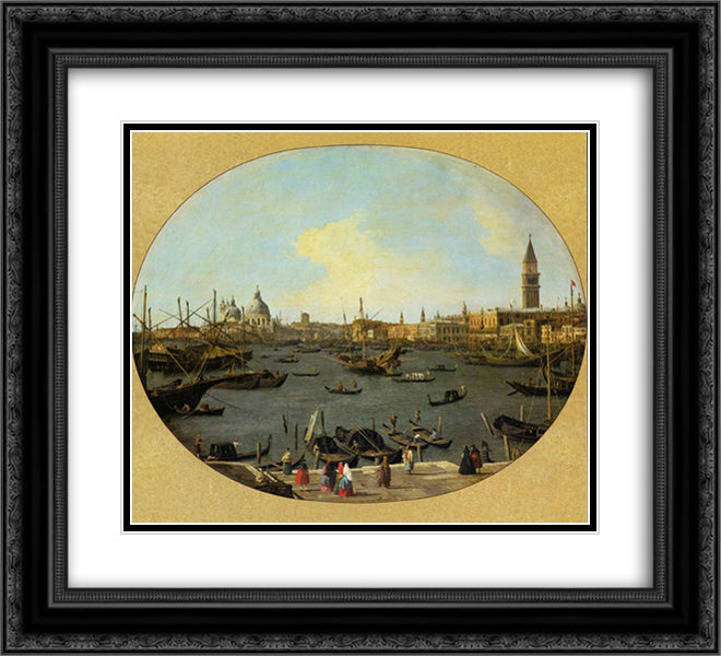 Venice Viewed from the San Giorgio Maggiore 22x20 Black Ornate Wood Framed Art Print Poster with Double Matting by Canaletto