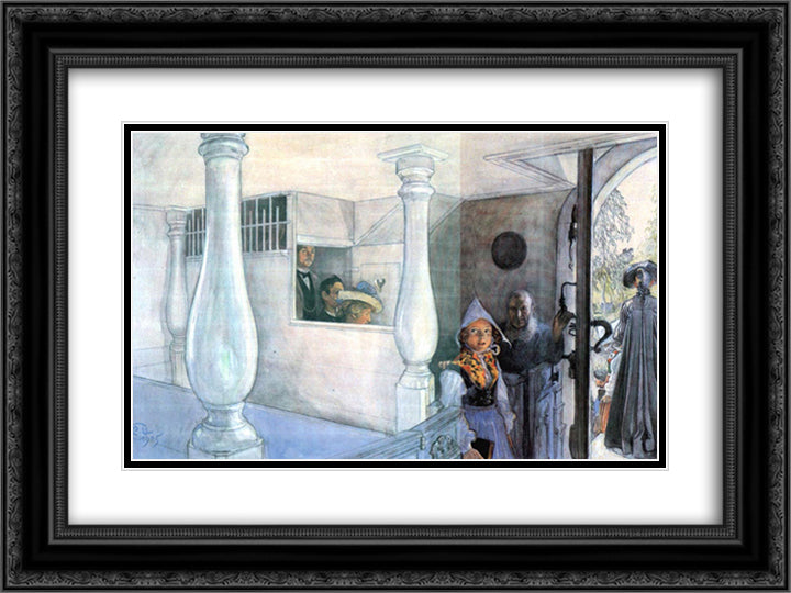 In Sundborn Church 24x18 Black Ornate Wood Framed Art Print Poster with Double Matting by Larsson, Carl