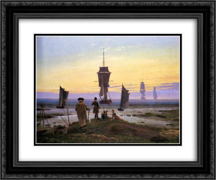 The stages of life 24x20 Black Ornate Wood Framed Art Print Poster with Double Matting by Friedrich, Caspar David