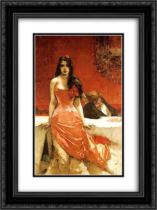 Circe, The Temptress 18x24 Black Ornate Wood Framed Art Print Poster with Double Matting by Hermans, Charles