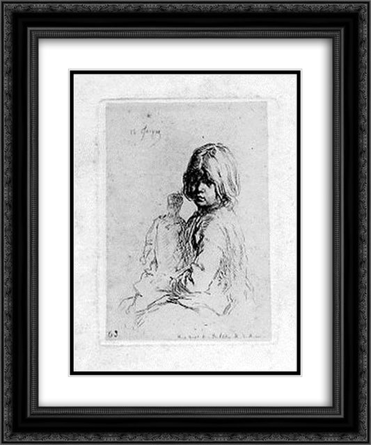 Marie Jacque 20x24 Black Ornate Wood Framed Art Print Poster with Double Matting by Jacque, Charles