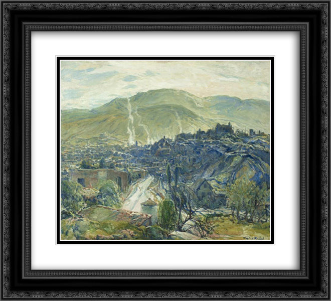 Morning, Nogales, Arizona 22x20 Black Ornate Wood Framed Art Print Poster with Double Matting by Reiffel, Charles