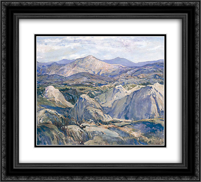Mountains 22x20 Black Ornate Wood Framed Art Print Poster with Double Matting by Reiffel, Charles