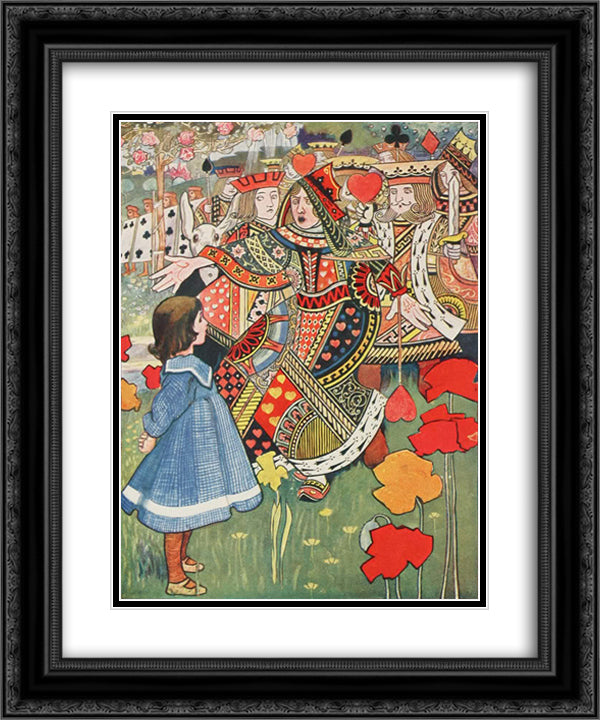 Off with her head 20x24 Black Ornate Wood Framed Art Print Poster with Double Matting by Robinson, Charles