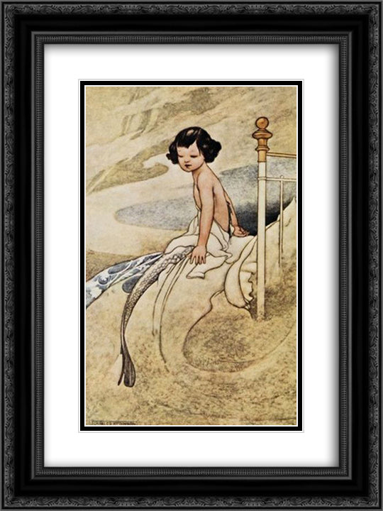 She felt herself changing 18x24 Black Ornate Wood Framed Art Print Poster with Double Matting by Robinson, Charles