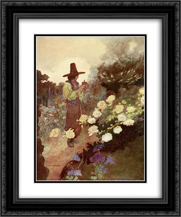 The devoted frieand 20x24 Black Ornate Wood Framed Art Print Poster with Double Matting by Robinson, Charles