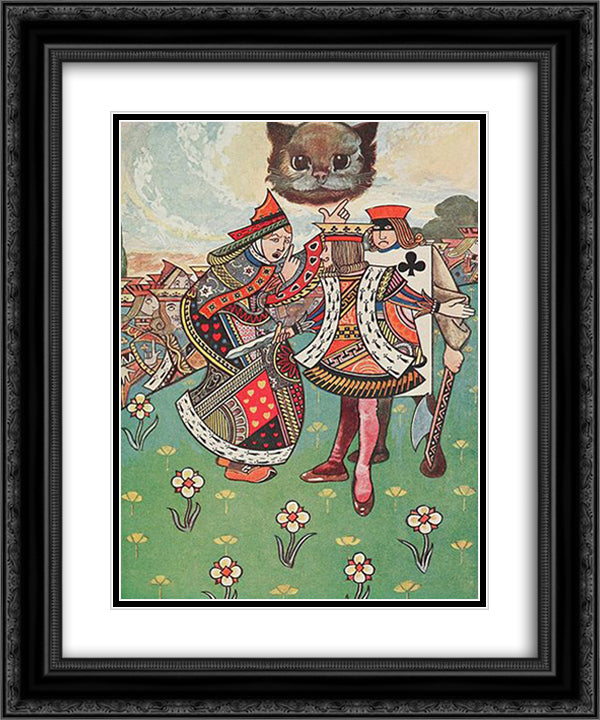 There was a dispute going on between the executioner, the King, and the Queen 20x24 Black Ornate Wood Framed Art Print Poster with Double Matting by Robinson, Charles