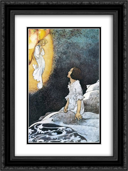 There Was a Lovely Fairy in the Air 18x24 Black Ornate Wood Framed Art Print Poster with Double Matting by Robinson, Charles