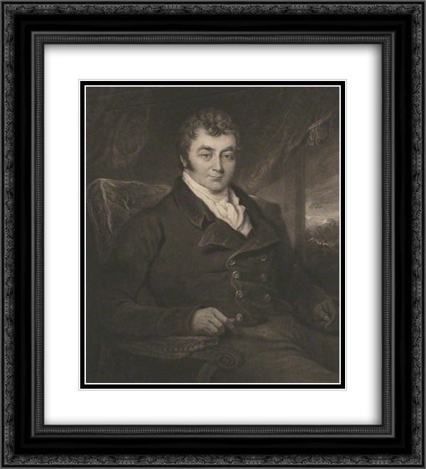 Charles John Brandling 20x22 Black Ornate Wood Framed Art Print Poster with Double Matting by Turner, Charles