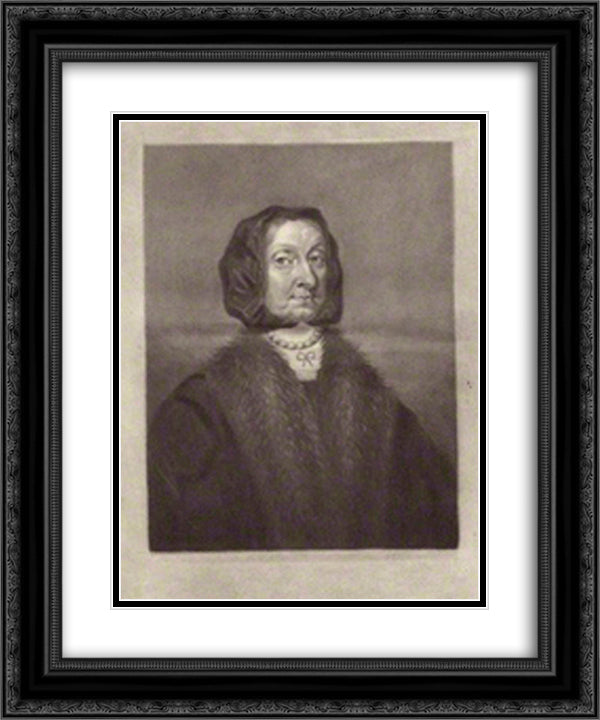 Elizabeth Cromwell (nee Steward) 20x24 Black Ornate Wood Framed Art Print Poster with Double Matting by Turner, Charles