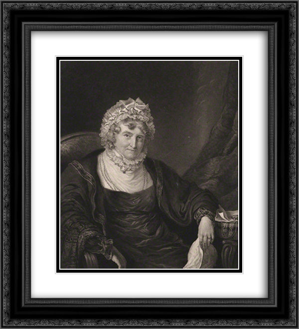 Elizabeth Herbert (nee Spencer), Countess of Pembroke 20x22 Black Ornate Wood Framed Art Print Poster with Double Matting by Turner, Charles