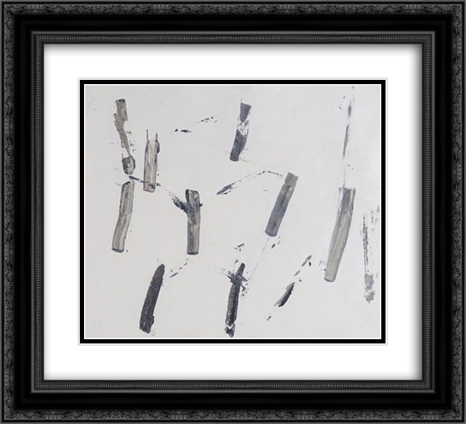 Untitled (After Nature Tree Trunks) 22x20 Black Ornate Wood Framed Art Print Poster with Double Matting by Posenenske, Charlotte