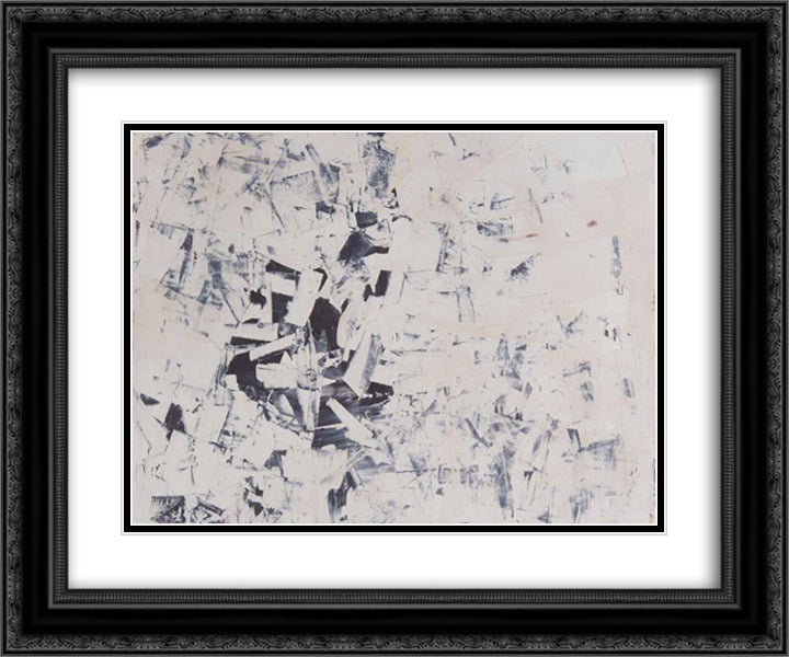 Untitled (Free Structures) 24x20 Black Ornate Wood Framed Art Print Poster with Double Matting by Posenenske, Charlotte