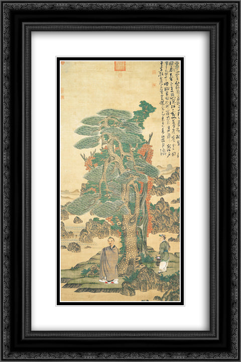 Self-portrait 16x24 Black Ornate Wood Framed Art Print Poster with Double Matting by Hongshou, Chen