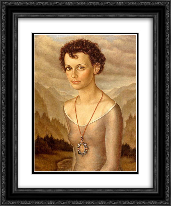 Bettina 20x24 Black Ornate Wood Framed Art Print Poster with Double Matting by Schad, Christian