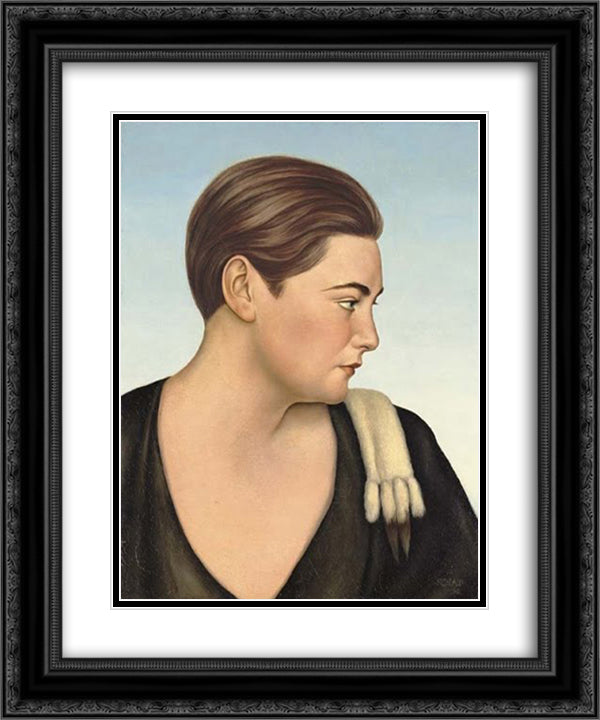 Eva Von Arnheim 20x24 Black Ornate Wood Framed Art Print Poster with Double Matting by Schad, Christian