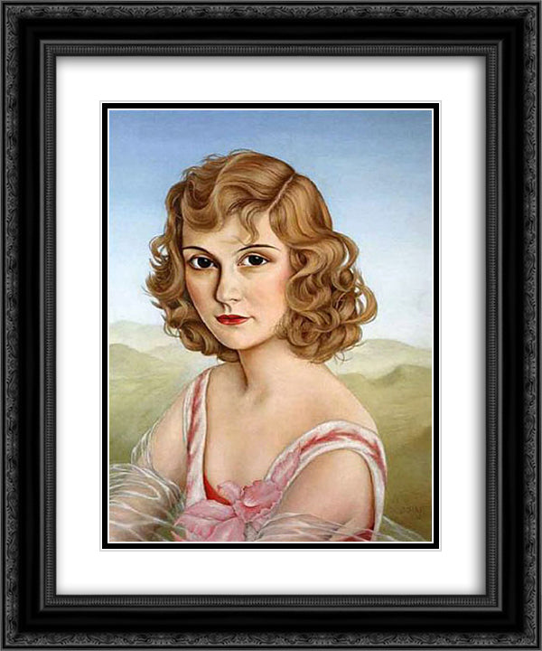Fraulein Mulino von Kluck 20x24 Black Ornate Wood Framed Art Print Poster with Double Matting by Schad, Christian
