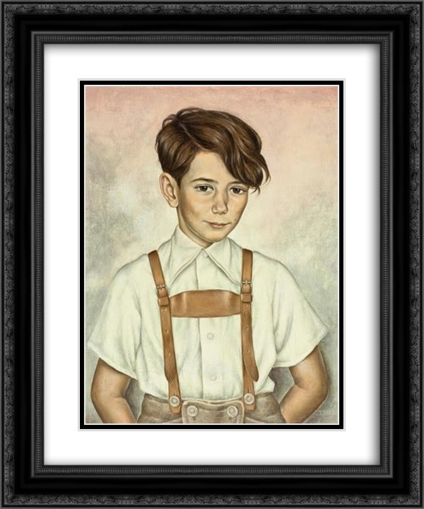 Kinderbild Hans Joachim Zimper 20x24 Black Ornate Wood Framed Art Print Poster with Double Matting by Schad, Christian