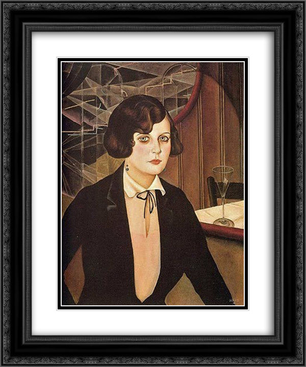 Lotte 20x24 Black Ornate Wood Framed Art Print Poster with Double Matting by Schad, Christian