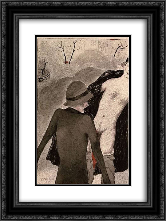 Narcissus 18x24 Black Ornate Wood Framed Art Print Poster with Double Matting by Schad, Christian