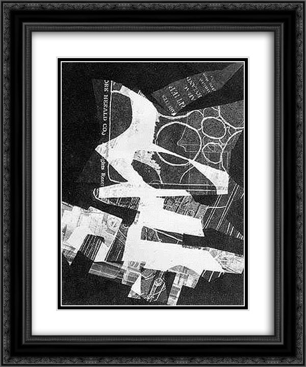 Schadografia Nr 2 20x24 Black Ornate Wood Framed Art Print Poster with Double Matting by Schad, Christian
