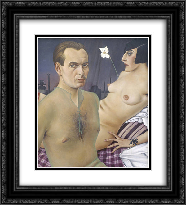 Self - Portrait 20x22 Black Ornate Wood Framed Art Print Poster with Double Matting by Schad, Christian