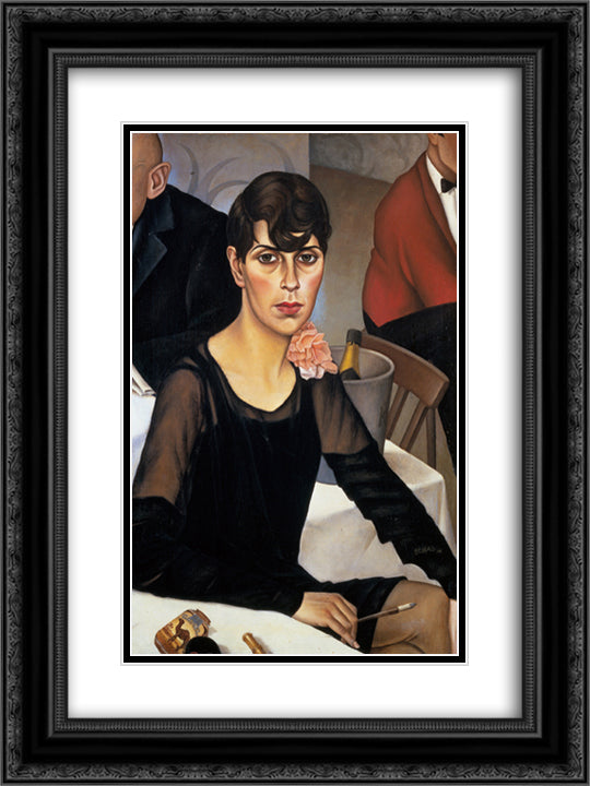 Sonja 18x24 Black Ornate Wood Framed Art Print Poster with Double Matting by Schad, Christian