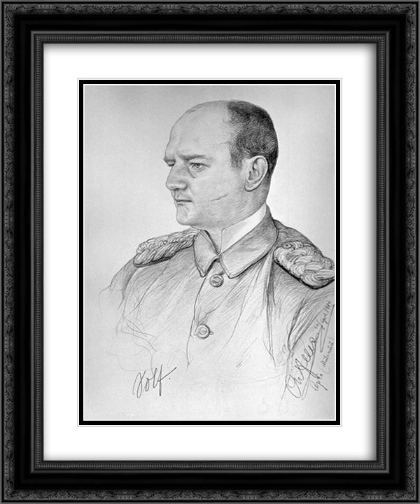 Portrait of Wilhelm Solf 20x24 Black Ornate Wood Framed Art Print Poster with Double Matting by Allers, Christian Wilhelm