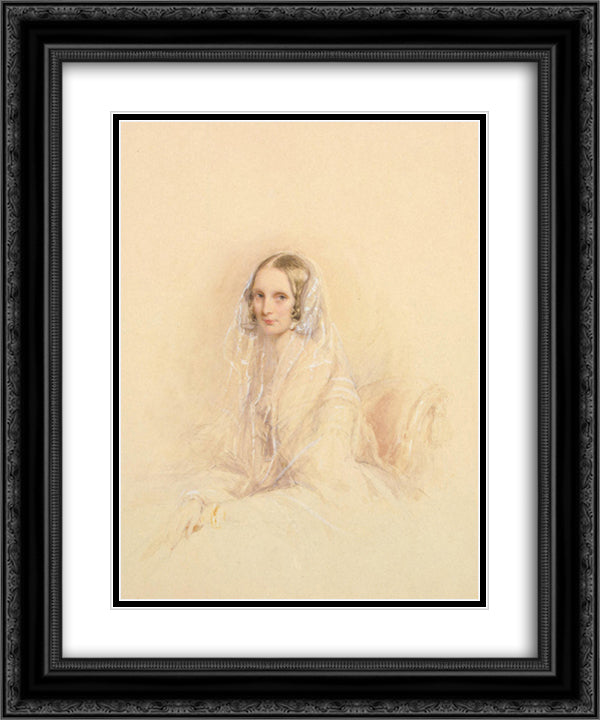 Portrait of Empress Alexandra Fedorovna 20x24 Black Ornate Wood Framed Art Print Poster with Double Matting by Robertson, Christina