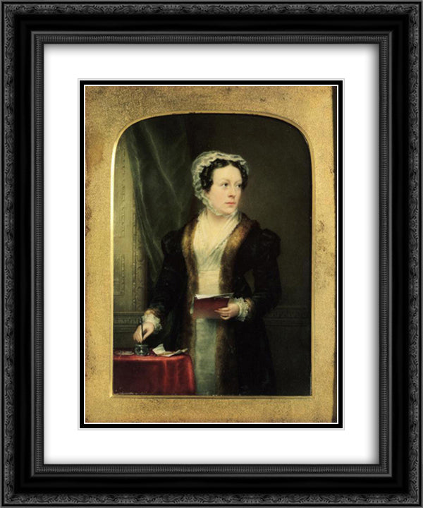 Self-portrait 20x24 Black Ornate Wood Framed Art Print Poster with Double Matting by Robertson, Christina