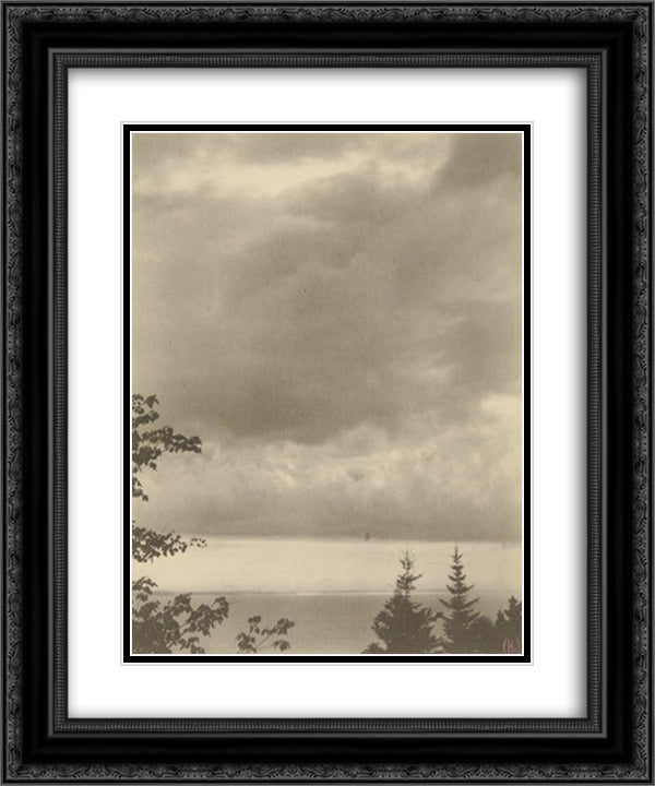 Clouds, Maine 20x24 Black Ornate Wood Framed Art Print Poster with Double Matting by White, Clarence