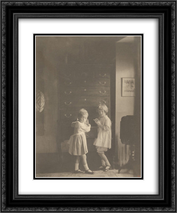 Jane and Mary Elizabeth Wilson 20x24 Black Ornate Wood Framed Art Print Poster with Double Matting by White, Clarence