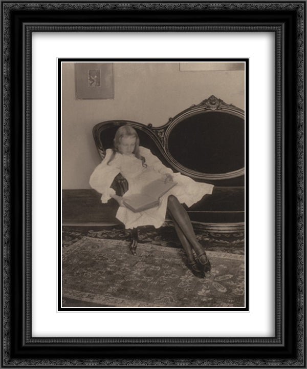 Miss Grace 20x24 Black Ornate Wood Framed Art Print Poster with Double Matting by White, Clarence