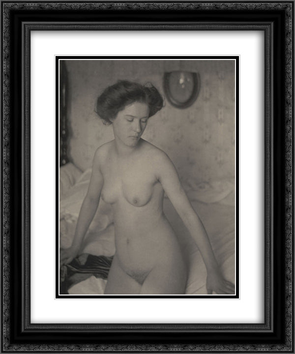 Nude 20x24 Black Ornate Wood Framed Art Print Poster with Double Matting by White, Clarence