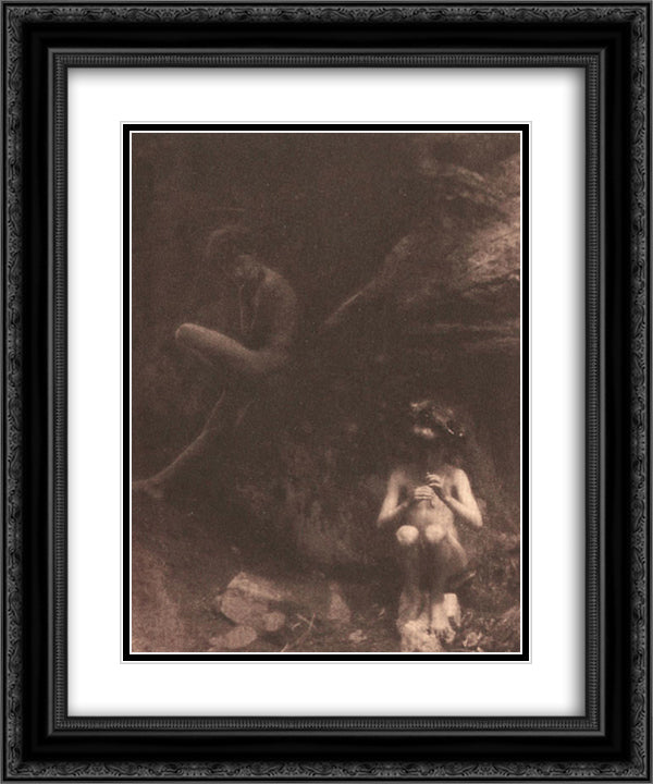Pipes of Pans 20x24 Black Ornate Wood Framed Art Print Poster with Double Matting by White, Clarence