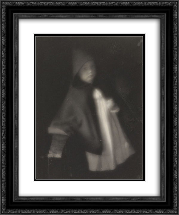 Portrait 20x24 Black Ornate Wood Framed Art Print Poster with Double Matting by White, Clarence
